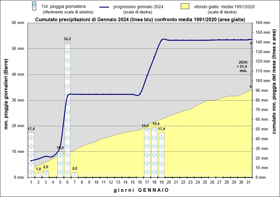 grafico piogge gen 2024